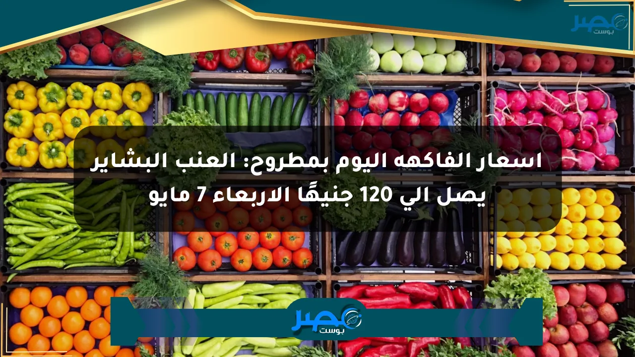 أسعار الفاكهة اليوم بمطروح: العنب البشاير يصل إلى 120 جنيهًا الأربعاء 7 مايو الان