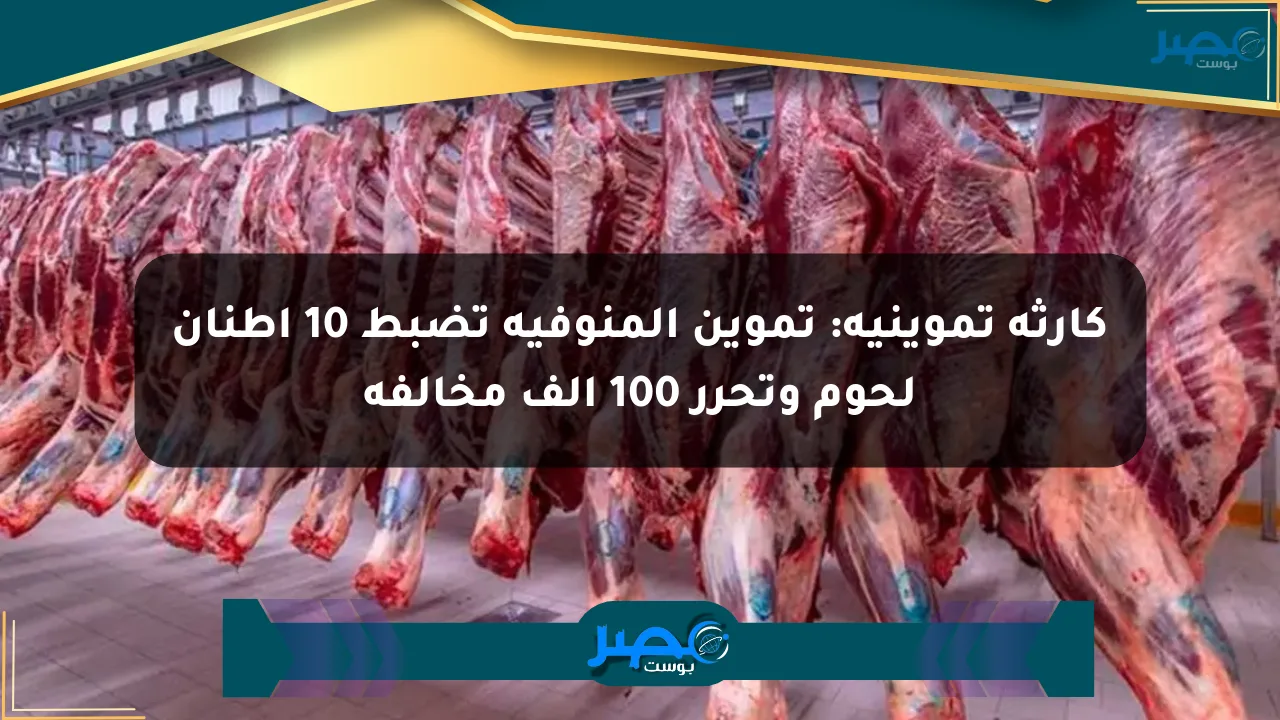 كارثة تموينية: تموين المنوفية تضبط 10 أطنان لحوم وتحرر 100 ألف مخالفة الان